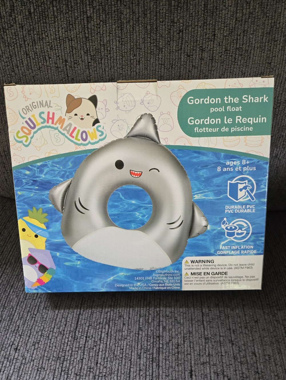 Squishmallows Gordon The Shark Large Pool Float New